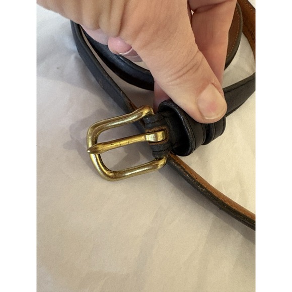 Vintage Coach Belt Womens M Brown Full Grain Leather Brass Buckle Retro 29"-33" - Picture 2 of 9